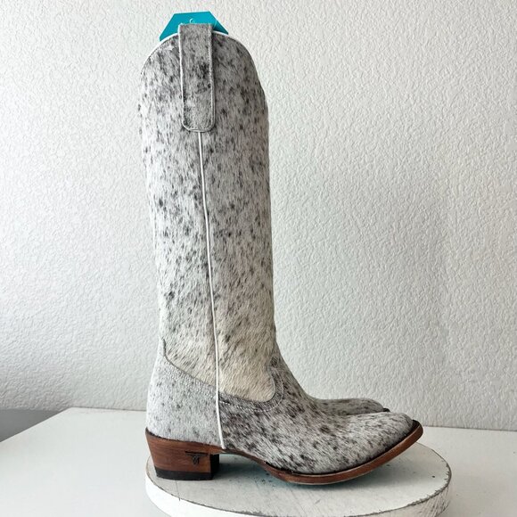 NEW Lane PLAIN JANE Hair on Hide Womens Cowboy Boots Sz 8 Tall Leather Cowhide - Picture 2 of 11